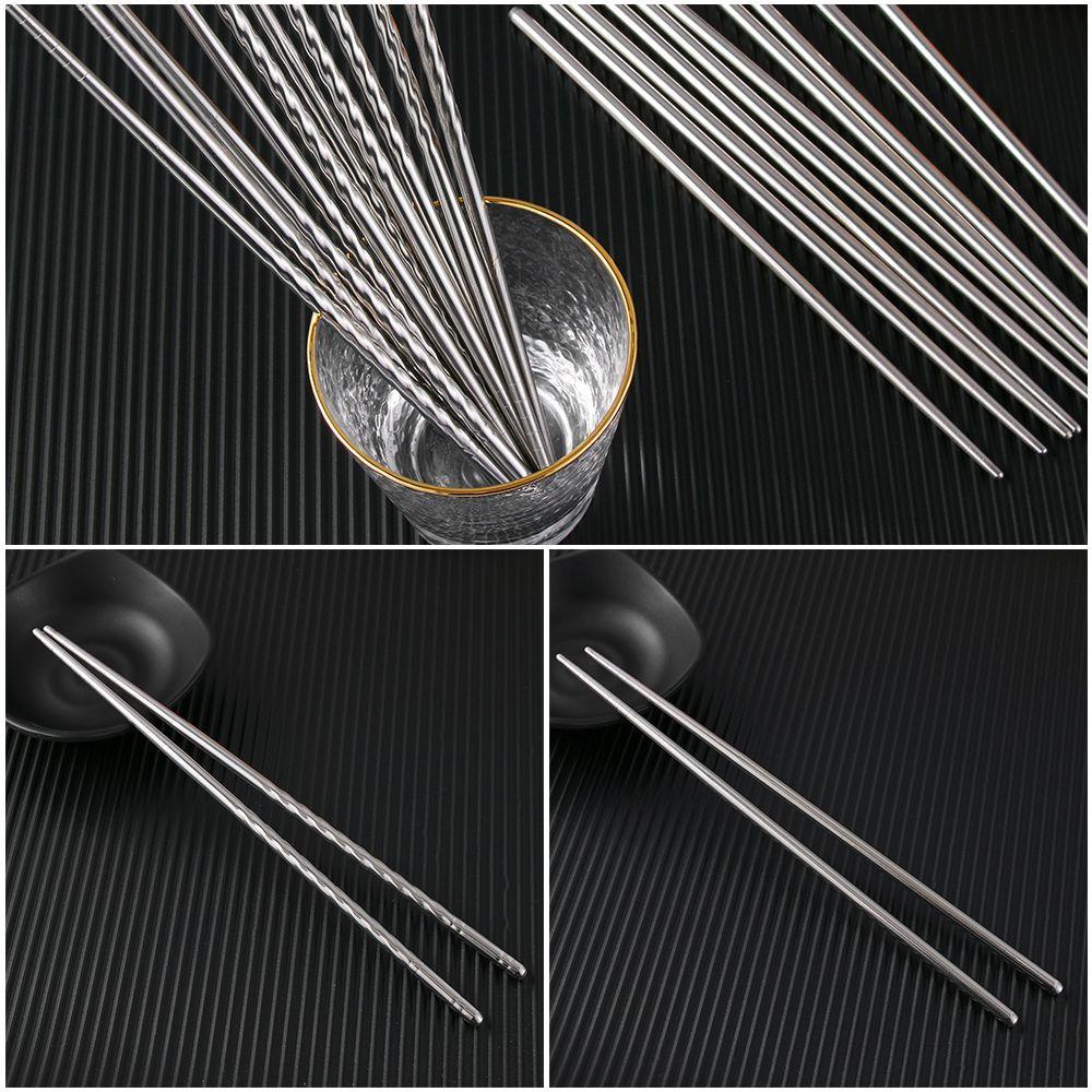 Bộ 3 Đôi Đũa Chống Trượt Bằng Thép Không Gỉ