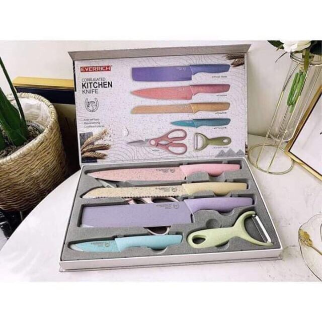 Set bộ dao 6 món EVERICH kháng khuẩn cực tiện dụng