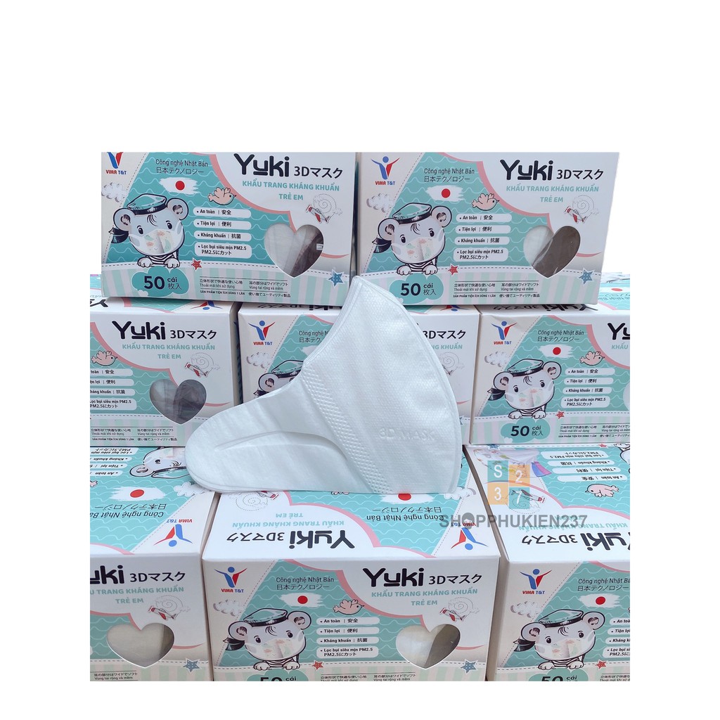 [Mã COS2405 giảm 8% đơn 300K] Khẩu trang 3D Yuki trẻ em hộp 50 cái cao cấp