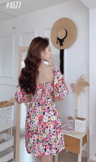 Đầm hoa mặc 2 kiểu