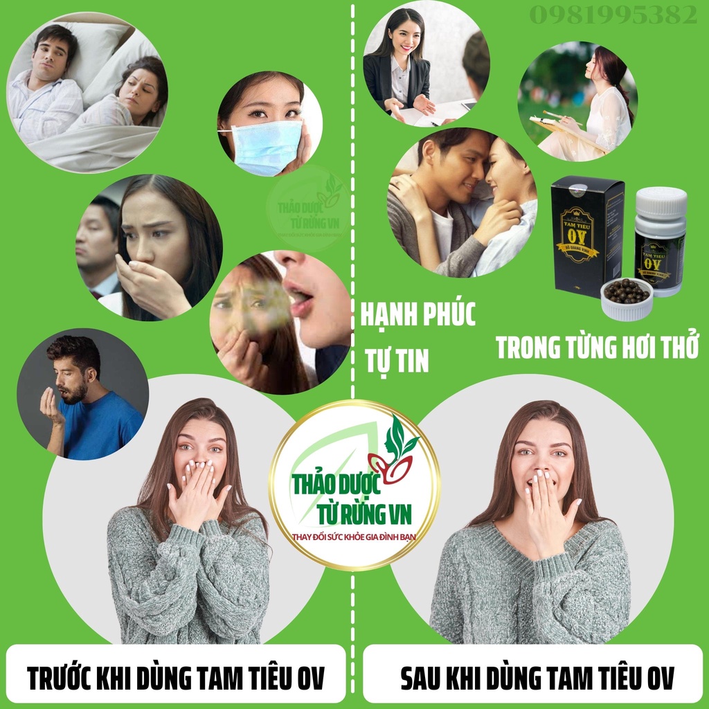 Viên Uống Thơm Miệng TAM TIÊU OV ĐỖ QUANG VỊNH Hàng Chuẩn 50g Hết Hôi Miệng An Toàn, Hiệu Quả Không Cần Xịt Thơm Miệng