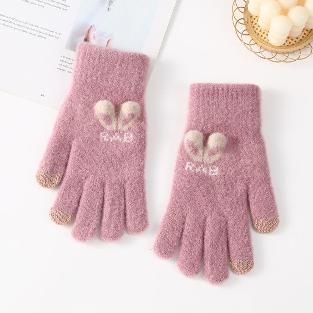 Găng Tay Nylon Giữ Ấm Cảm Ứng Màn Hình Đơn Giản Thời Trang Nữ