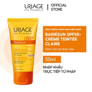 Kem chống nắng màu nền sáng URIAGE BARIÉSUN SPF50+ CRÈME TEINTÉE CLAIRE 50ml