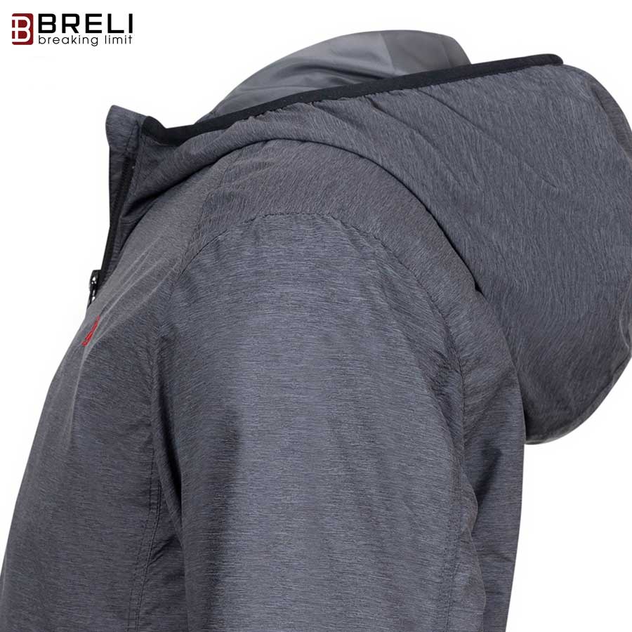 Áo Khoác Gió Nam Màu Xám Breli Áo Khoác Thể Thao Có Mũ Giữ Ấm Cao Cấp - BAG2129-DGR
