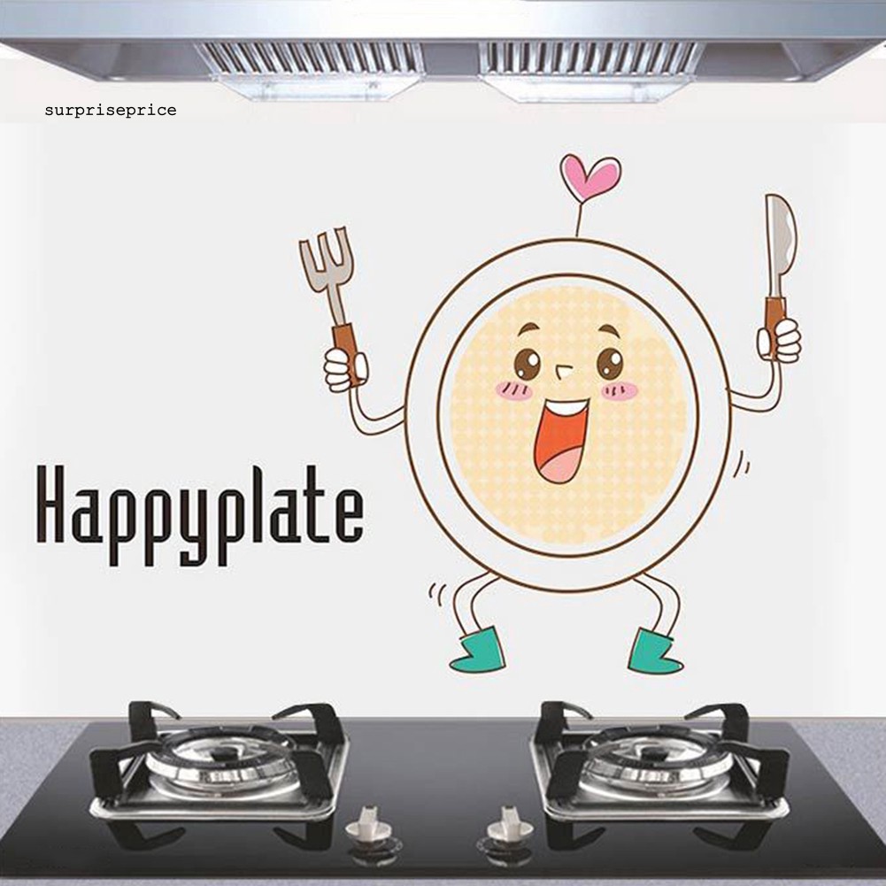 Giấy Dán Tường Trang Trí Nhà Bếp Chống Dầu Mỡ 60x90cm Họa Tiết Xinh Xắn