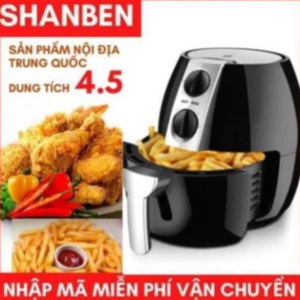 (Sẵn nồi) Nồi chiên không dầu SHANBEN SB-D16 1400W 3.5L và SB-D18 1400W 4.5L (Hàng nội địa Trung)