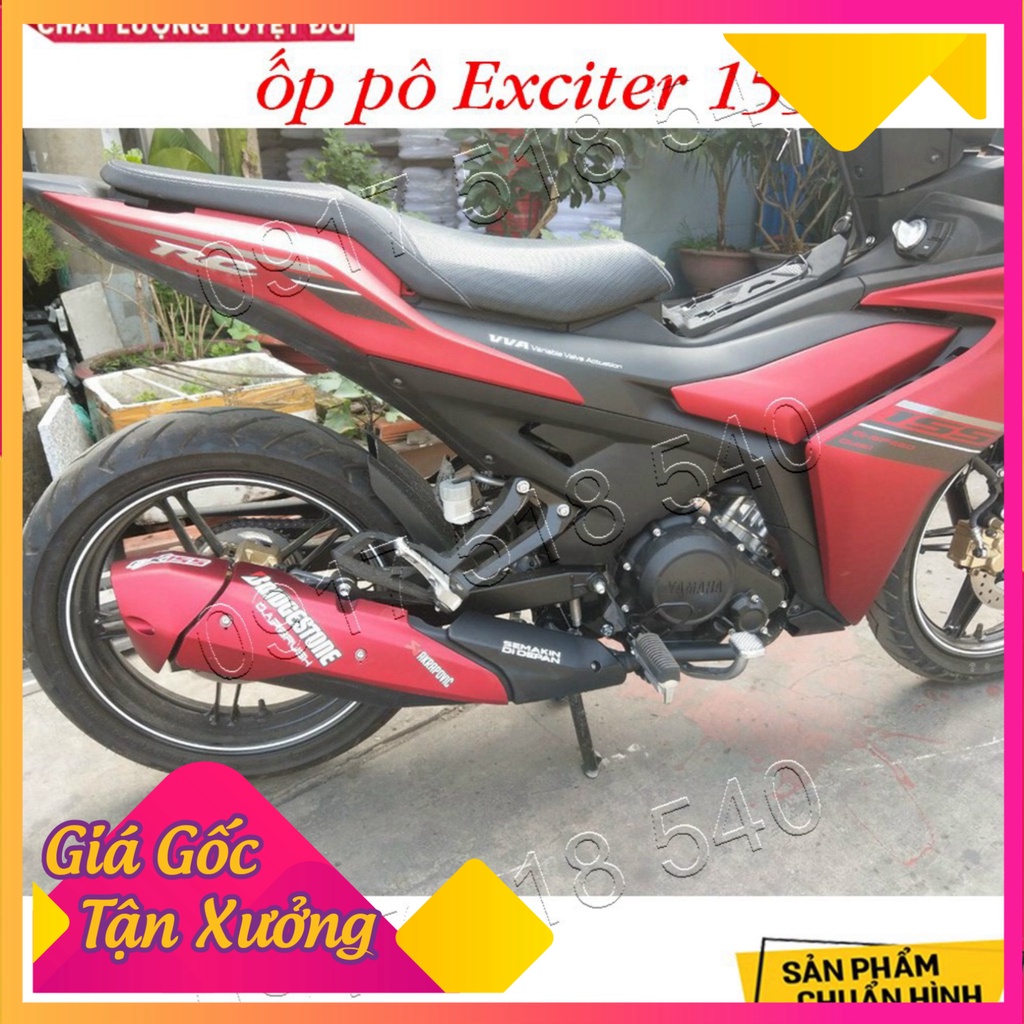 Ốp Pô , Chụp Đuôi Pô Exciter 155 ( 1 Bộ Đủ Ốp Pô + Chụp Đuôi Pô ) (Ảnh Sp thật)