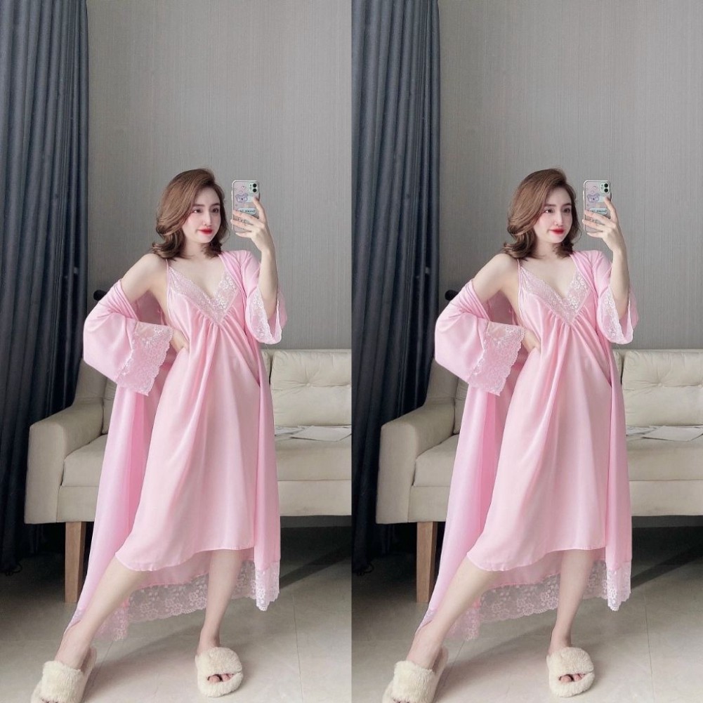 Váy ngủ áo choàng BIGSIZE ❣️FREE SHIP❣️ Đầm ngủ sexy lụa Chiffon Chất Siêu Mát Dáng Siêu Xinh <80kg | BigBuy360 - bigbuy360.vn