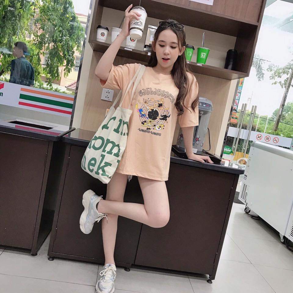 Áo thun Unisex form rộng_Freesize 70kg