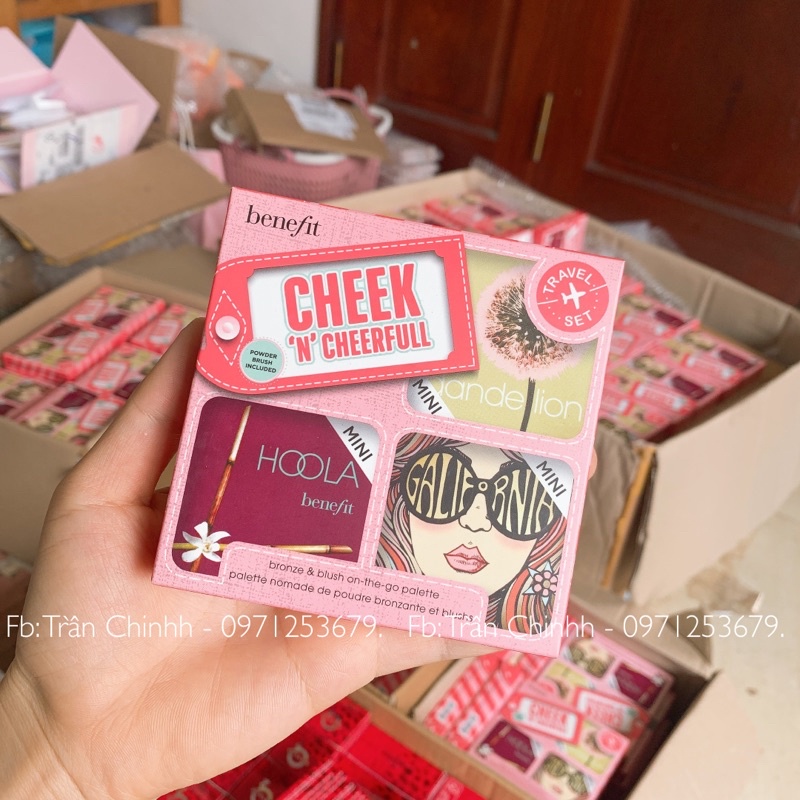 Bảng phấn tạo khối - bắt sáng - má hồng Benefit Cheek N Cheerfull Bronze &amp; Blush