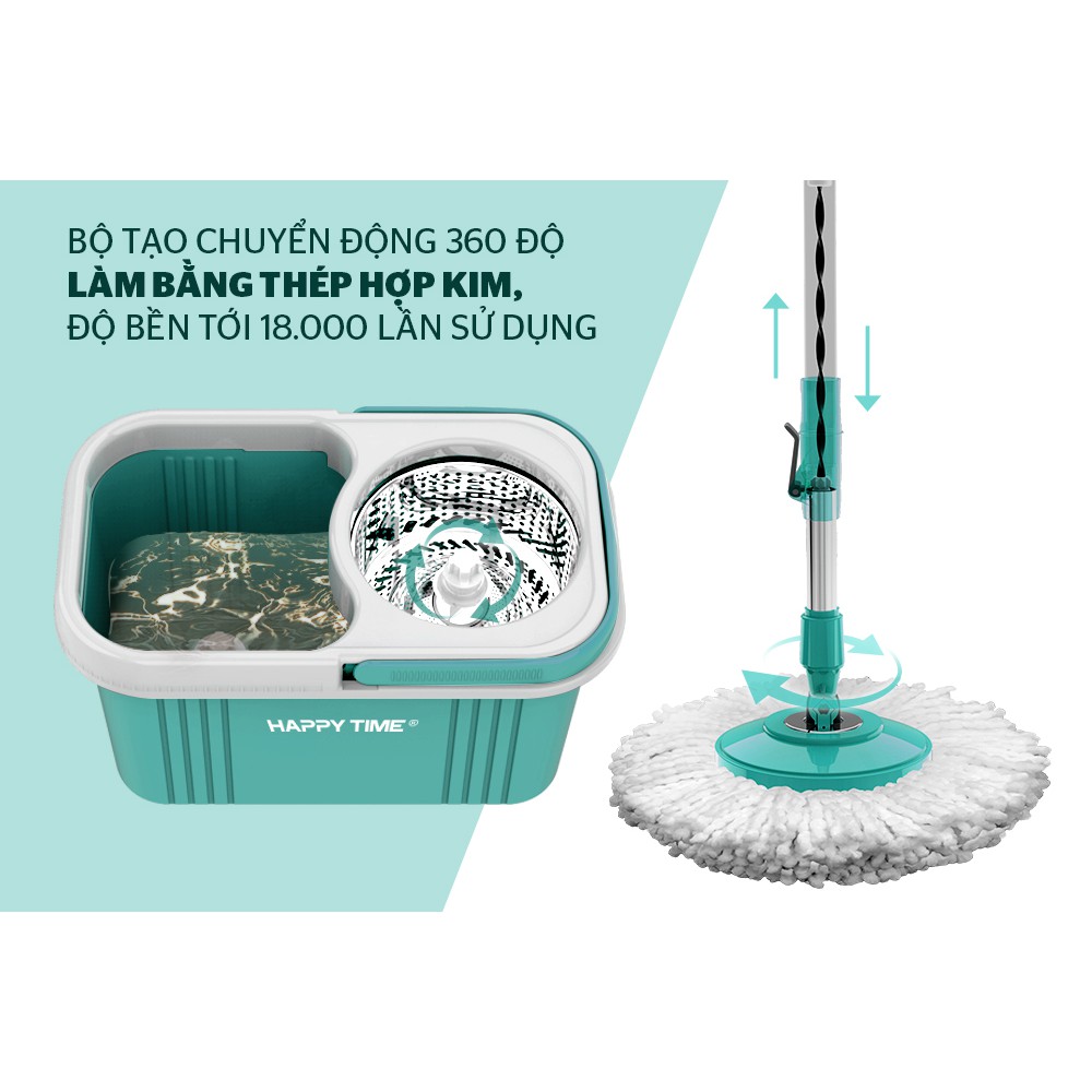 BỘ LAU NHÀ XOAY 360 ĐỘ SUNHOUSE HAPPY TIME KH-CL330S