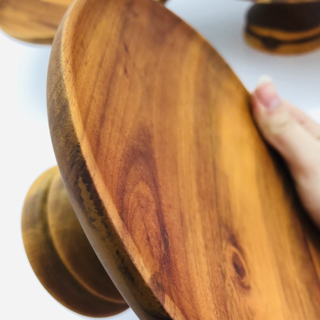 Mâm Bồng, Cake Stand, Đĩa Đựng Hoa Quả Thờ Bằng Gỗ Keo Ghép Của Vitrapro