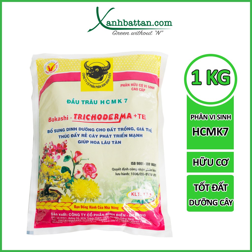 Phân hữu cơ vi sinh ĐẦU TRÂU BÌNH ĐIỂN HCMK7 1 Kg