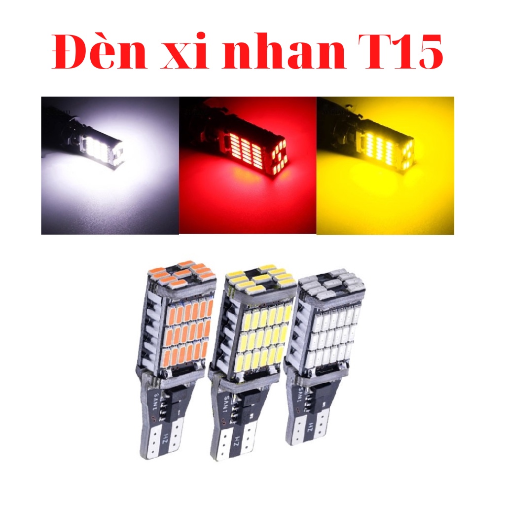 Đèn led Xi nhan đèn lùi chân T15 lắp cho ô tô xe máy chíp 4014 siêu sáng - 15w lắp xe máy ô tô xanh đỏ tím trắng hồng