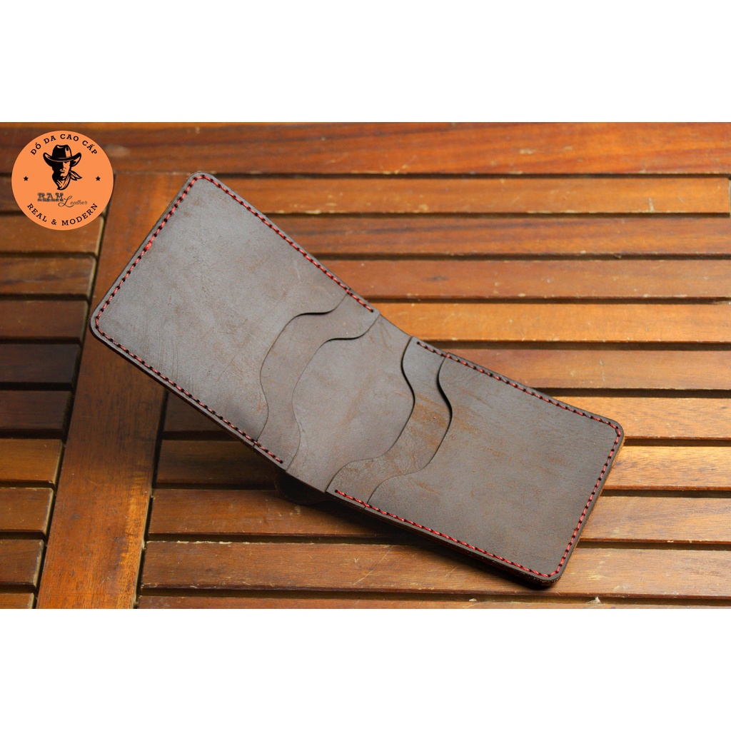 Ví nam Ram Simple da sáp ngựa màu nây đất - RAM Leather