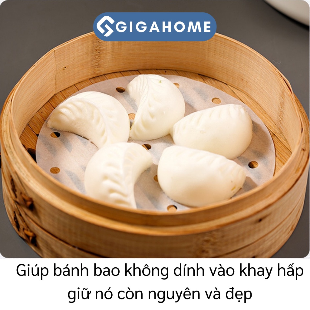 Combo 100 Tờ Giấy Nến Tròn Đục Lỗ Cho Xửng Hấp, Nồi Chiên Không Dầu 16.5cm GIGAHOME 10325