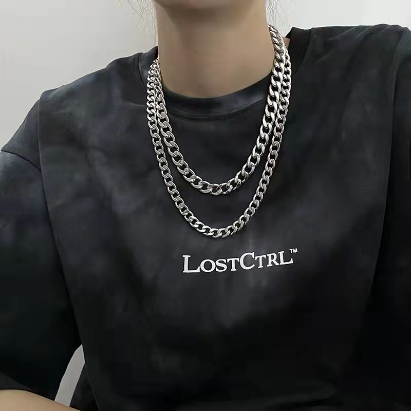 Vòng cổ thép không gỉ phong cách hiphop thời trang cho nam nữ