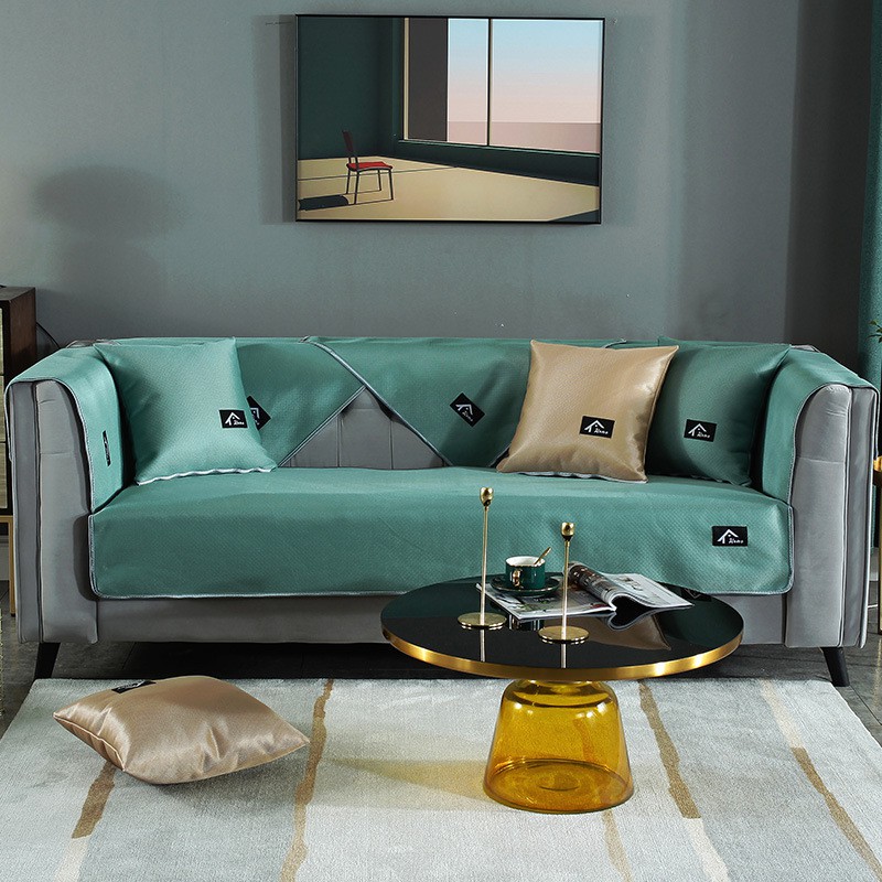 Bọc ghế sofa thiết kế đơn giản vải lụa dễ dàng giặt sạch phù hợp mùa hè