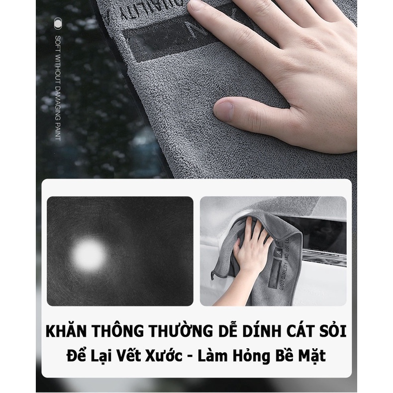 Khăn Lau Kính Xe Ô Tô Chuyên Dụng; Khăn Lau Hai Mặt Thấm Hút Cao Cấp; Vệ Sinh Cửa Kính Oto Xe Hơi