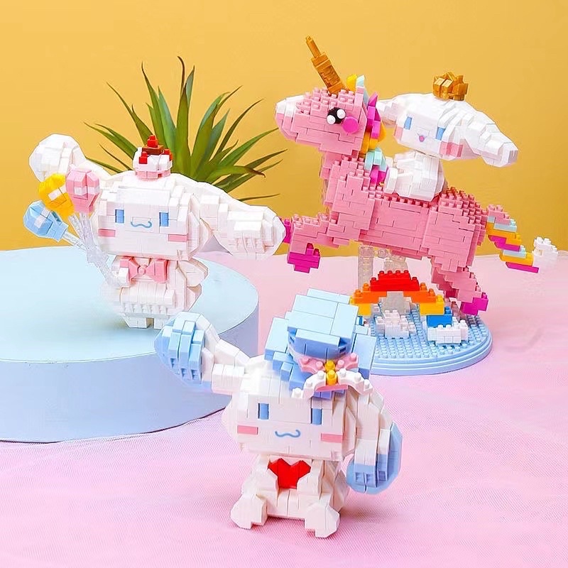 Đồ chơi mô hình lắp ráp Cinnamoroll dễ thương trang trí bàn làm việc.