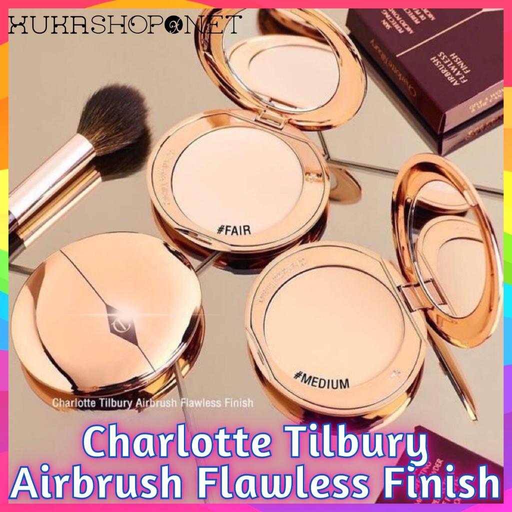 Phấn phủ kiềm dầu dạng nén Charlotte Tilbury Airbrush Flawless Finish Powder Trang Điểm Tự Nhiên 8g