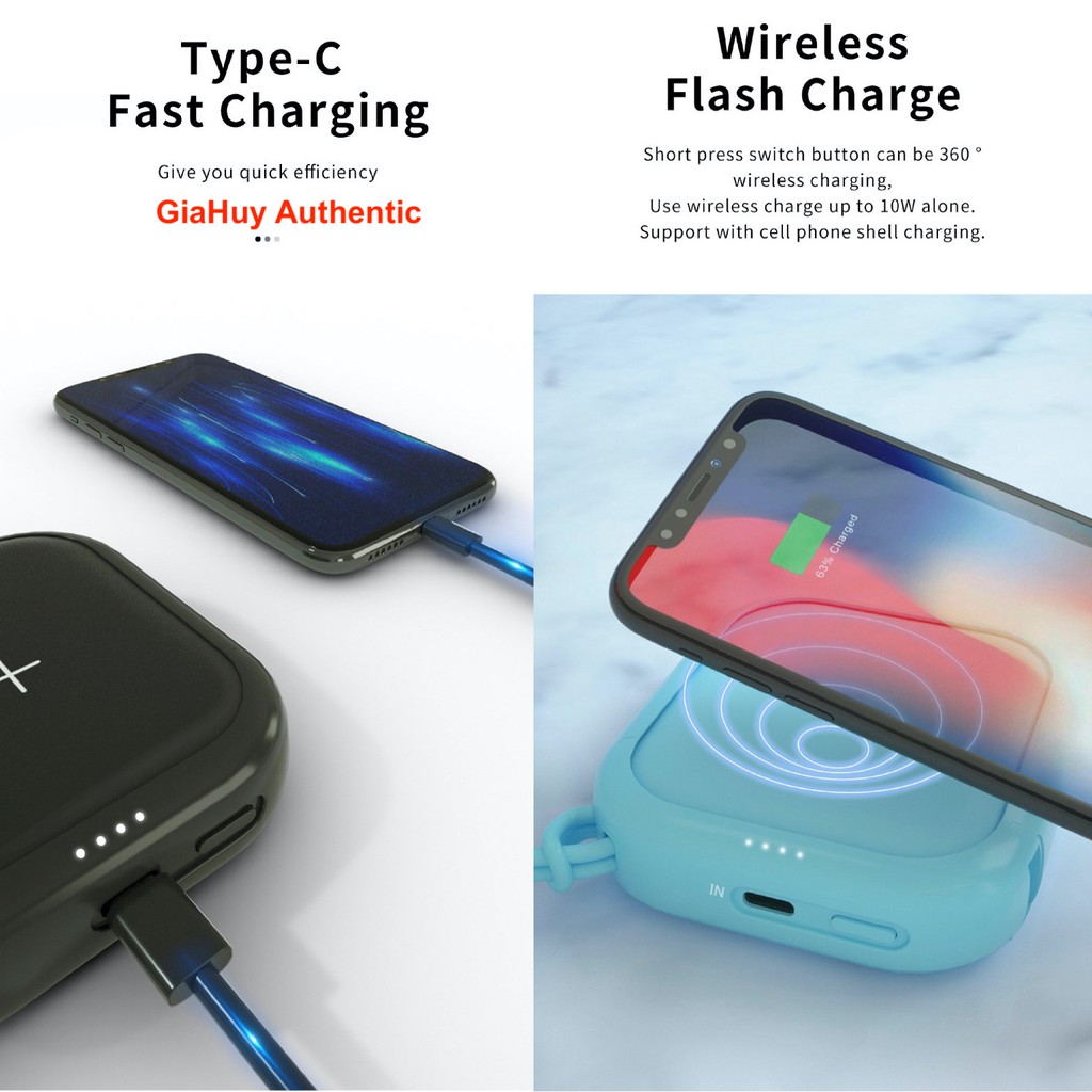 Sạc dự phòng KIÊM Sạc Không Dây MIPOW CUBE X 10000 PD 18W &amp; WIRELESS CHARGER 10W (VERSION II)