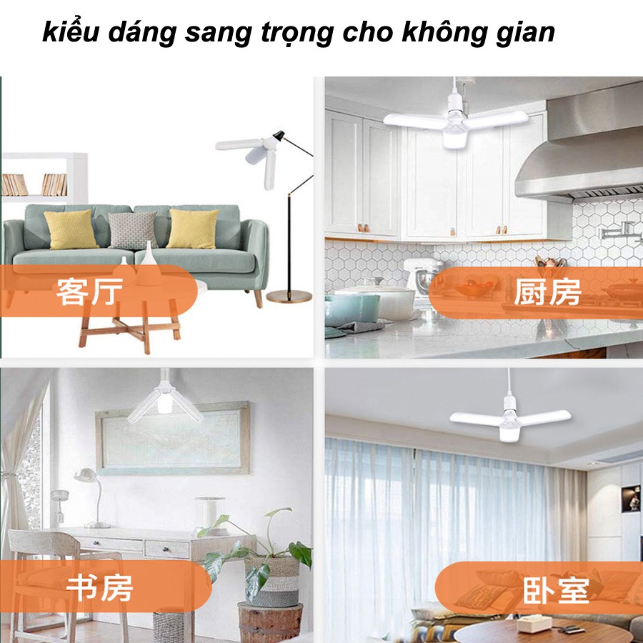 Đèn LED FAN Bulb 3 Cánh 45w Sáng mát mắt Siêu Bền 40 ngàn giờ Tiết kiệm điện (FAN3)