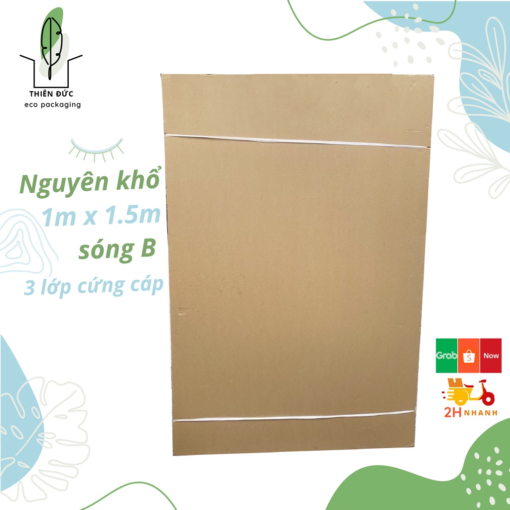 BÌA CARTON NGUYÊN TẤM 1m x 1.5m - 3 Lớp Sóng B Cứng Cáp Đóng Gói Hàng KT tùy chọn, làm mô hình.......