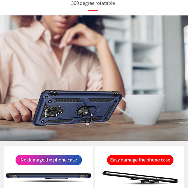 Ốp Điện Thoại Cứng Kiểu Giáp Chống Sốc Kèm Giá Đỡ Nhẫn Cho xiaomi redmi note 9S 9 Pro max POCO X3 Pro