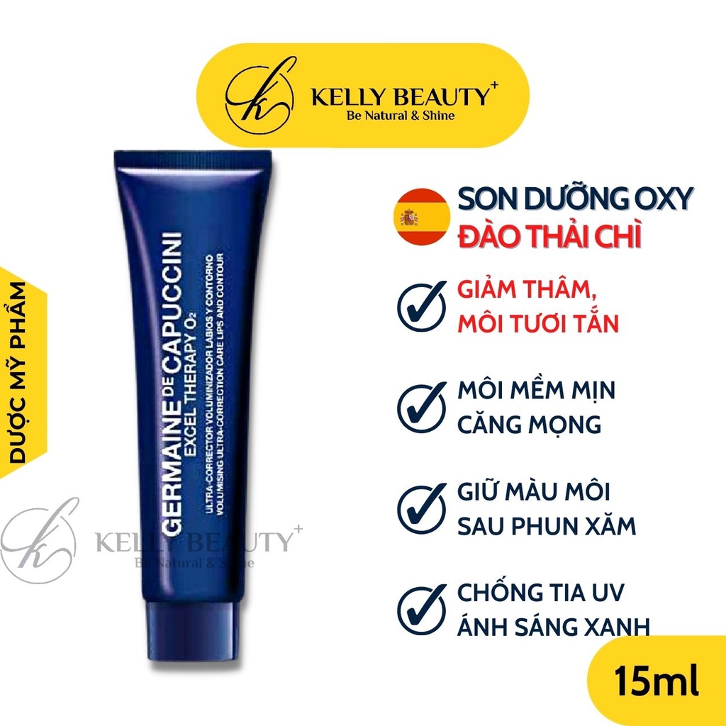 Son Dưỡng Oxy Germaine ET O2 - Đào Thải Chì, Dưỡng Ẩm; Giữ Màu Phun Xăm - Correction Care Lips & Contour | Kelly Beauty