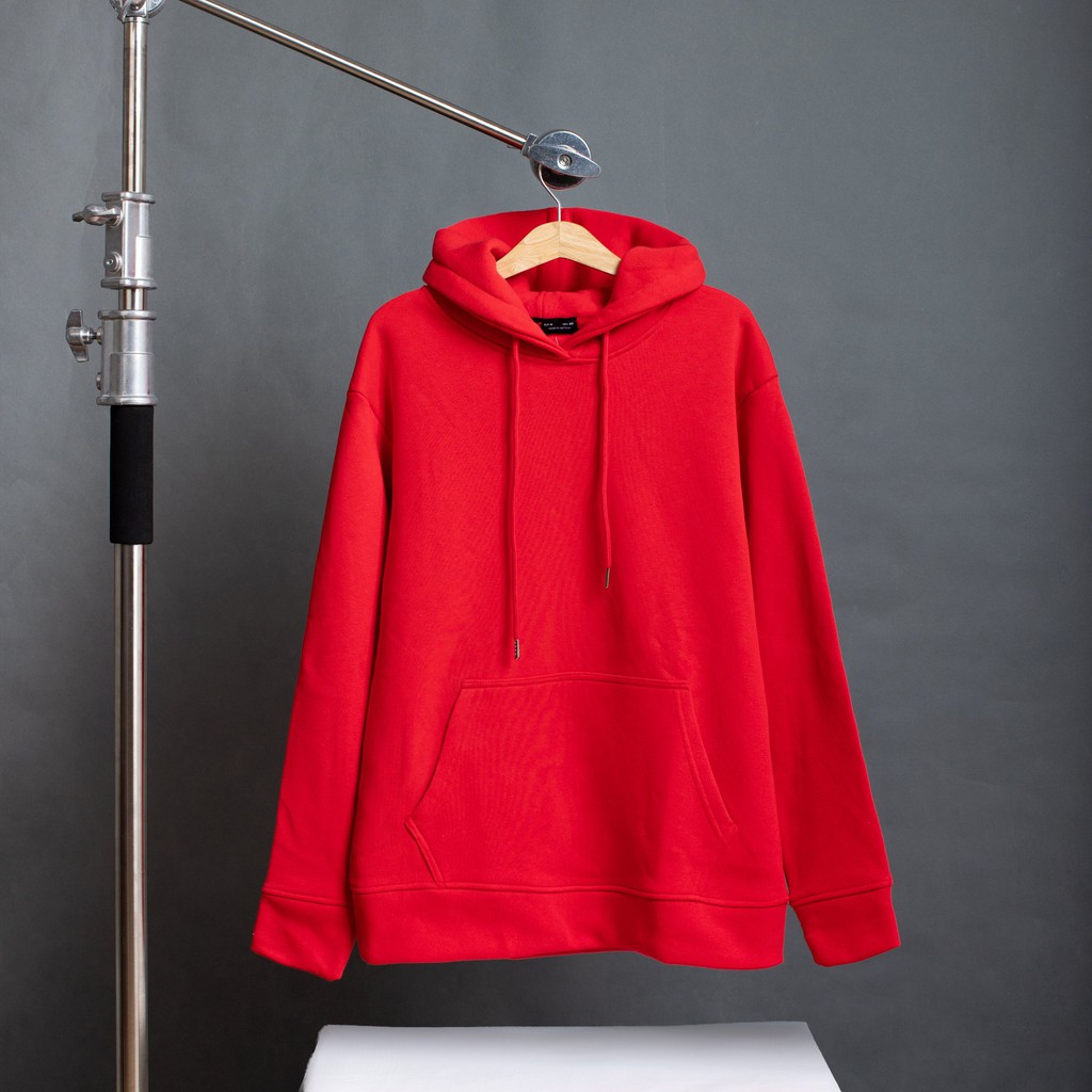Áo hoodie unisex form rộng trơn dài tay LADOS - 9045 với chất thun nỉ mềm mịn - Áo hoodie thun nỉ có nón và túi trước