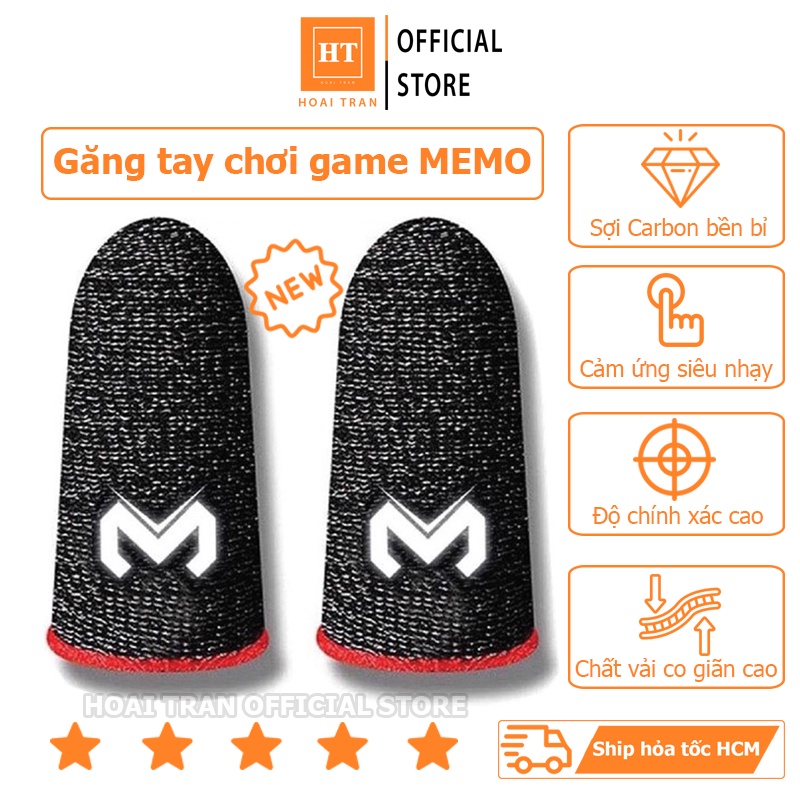 Găng tay chơi game MEMO chống mồi hôi ngón tay, bao tay cảm ứng 2 ngón chơi Liên Quân mobile FF PUBG ROS trên điện thoại