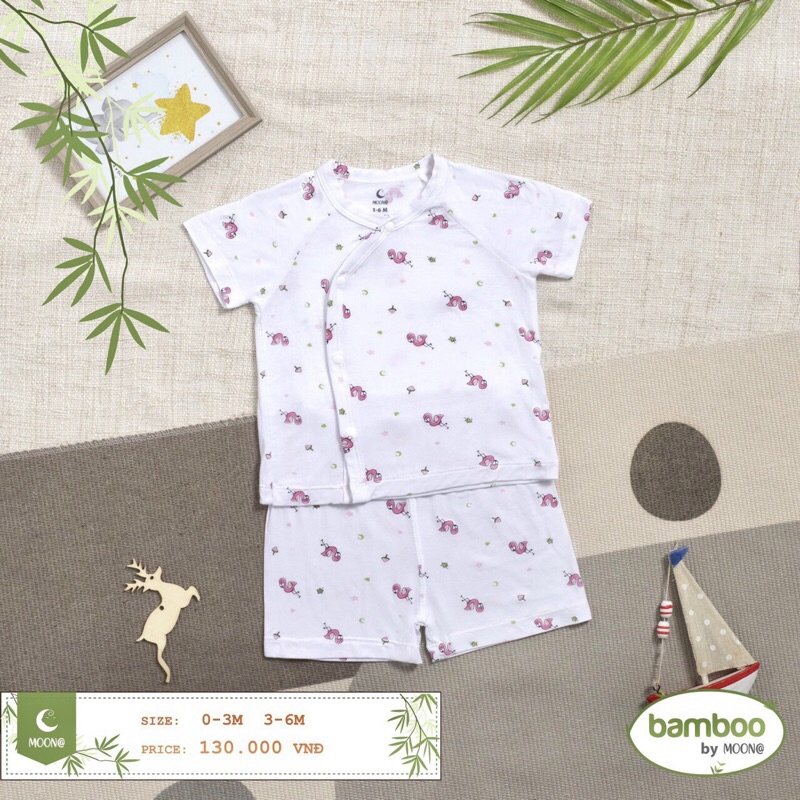 Bộ Moon ngắn sơ sinh chất bamboo