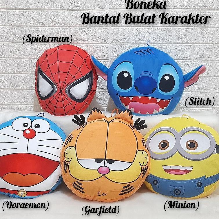 Gối Tròn Hình Minion Garfield Spiderman S9D Vui Nhộn