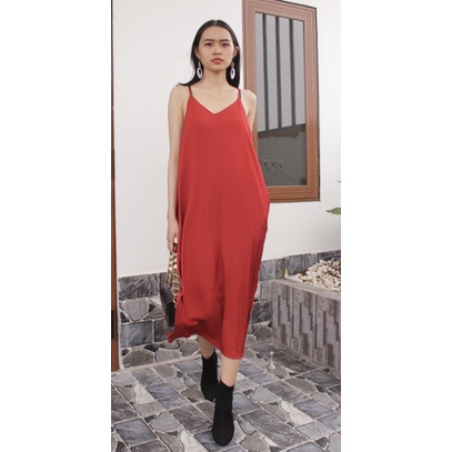 Đầm nữ - váy nữ thiết kế - dáng suông hai dây chất vải lụa