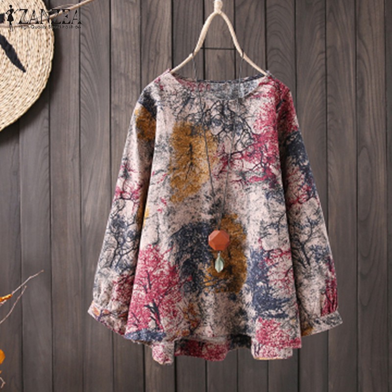ZANZEA Áo nữ kiểu dáng retro vintage phong cách boho thời trang cá tính