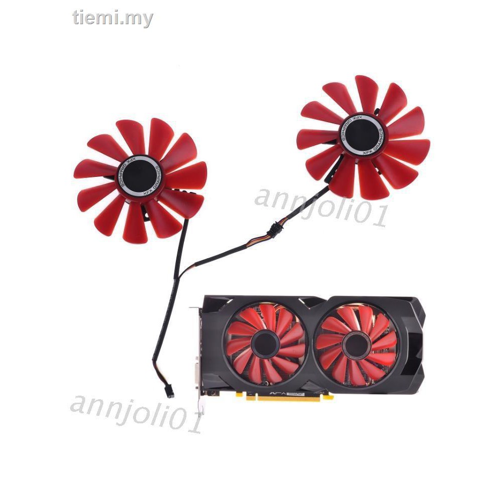 2 Quạt Tản Nhiệt 85mm Rx-570-Rs Rx-580-Rs Fd10U12S9-C Cho Xfx Rx470 Rx570 Rs580