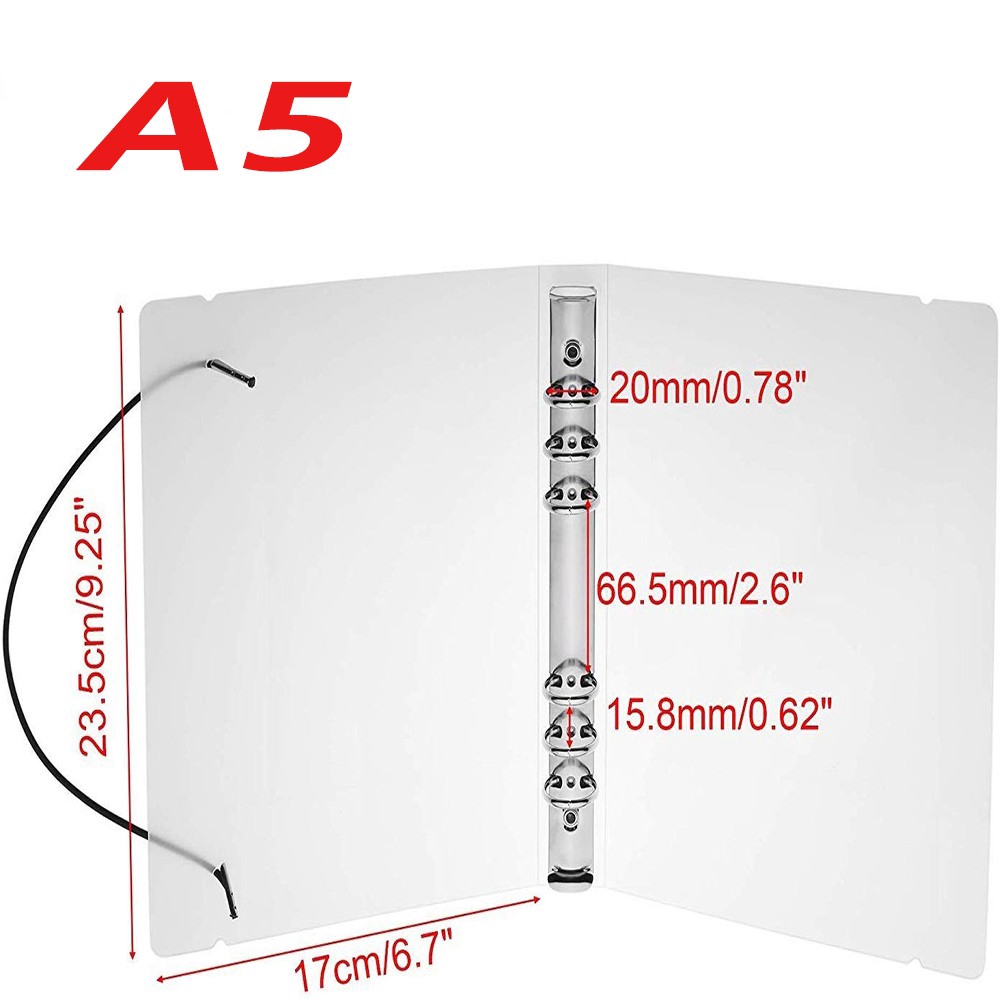 Bìa Đựng Tài Liệu 6 Lỗ Khổ A5 A6 B5 A4