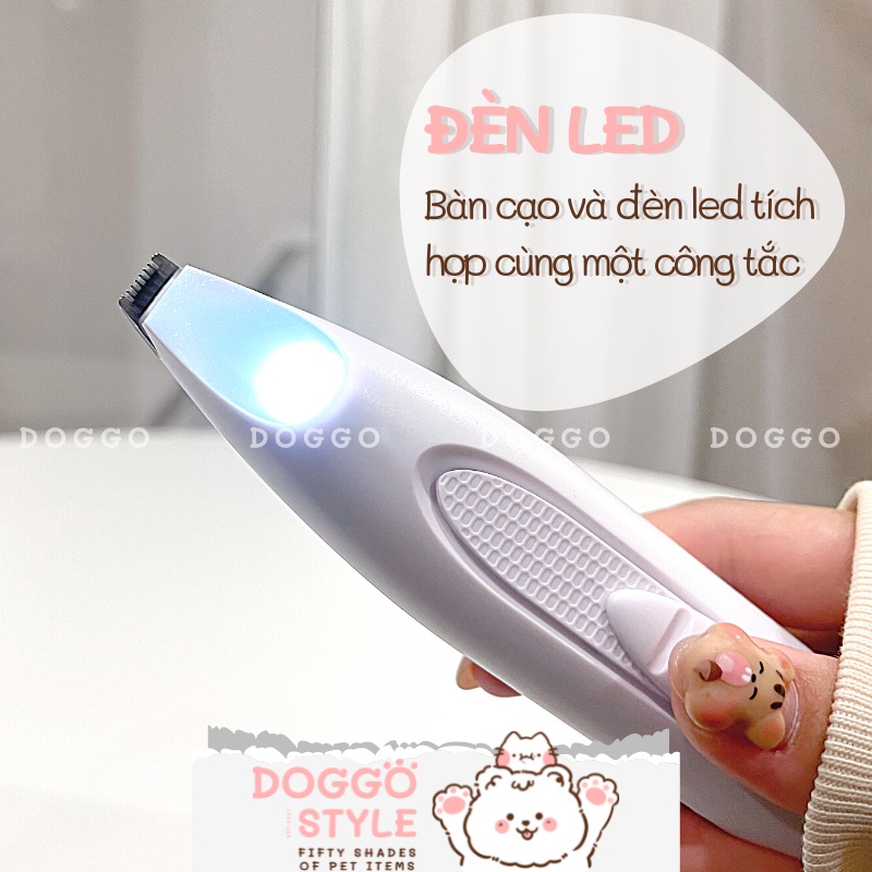 Tông Đơ Cạo Bàn Chân, Khoé Mắt Và Tai Có Đèn Led Cho Thú Cưng Cổng Sạc Usb