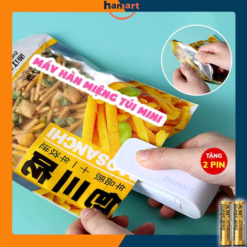 Máy Hàn Miệng Túi Mini Cầm Tay Ép Nhiệt Túi Bảo Quản Thực Phẩm Tiện Lợi Tặng Pin 2A