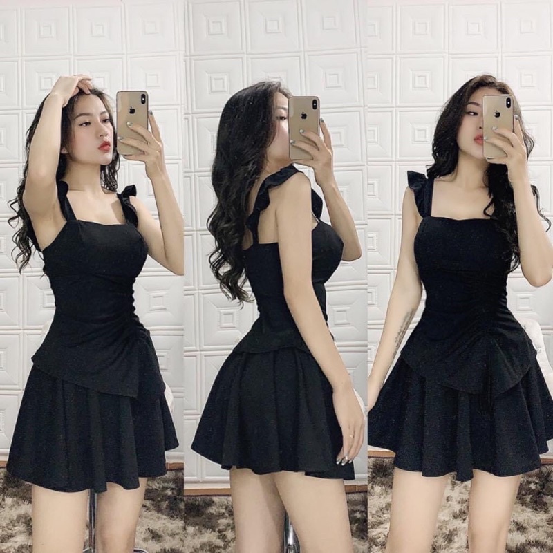 Set áo váy rút dây