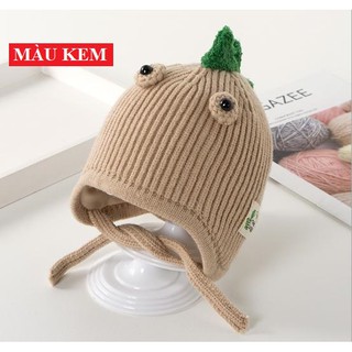 Mũ len khủng long che tai cho bé