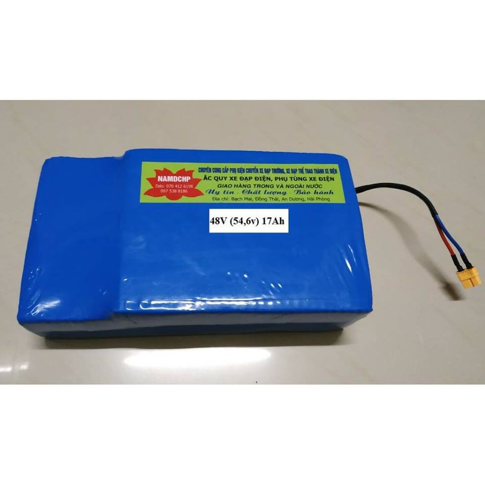 HOT.Siêu khủng Khối pin LIion 48v17ah , dùng cho xe đạp điện, xe điện 48v các loại, kèm sạc pin tự ngắt