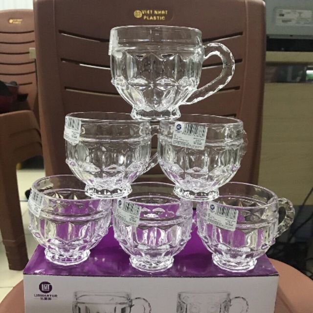 Cốc cafe thủy tinh trắng combo 6 cái giảm giá
