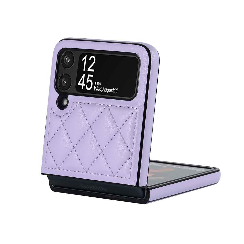 Bao Da Điện Thoại pu Chống Sốc Màu Trơn Cho samsung galaxy z flip 3 z flip 4 5g zflip5 zflip4 Ốp