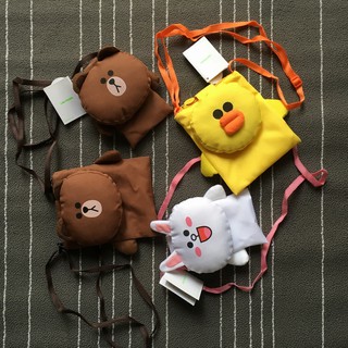 Túi đeo chéo Gấu Brown, Thỏ Cony, và Vịt Sally của LINE