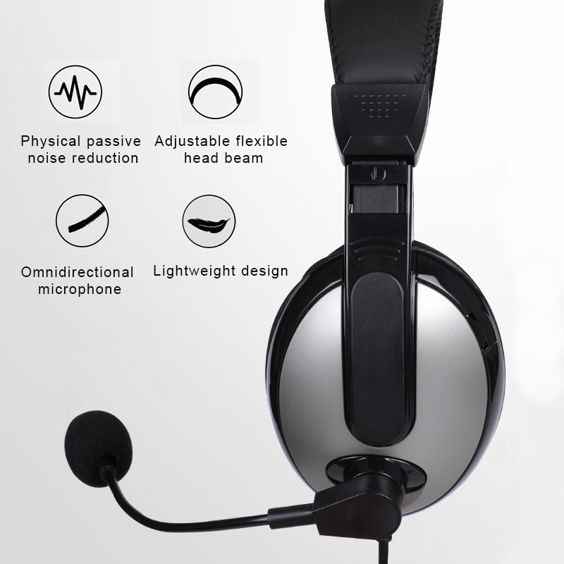 Tai Nghe Trùm Đầu Chơi Game Có Dây Chuẩn 3.5mm Kèm Mic