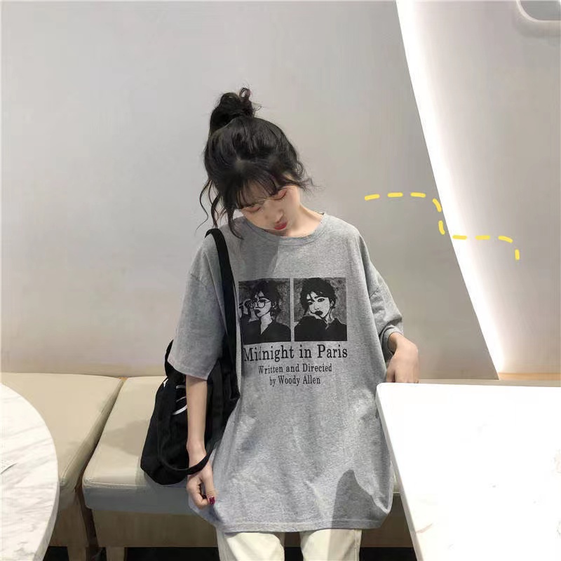 100% cotton short-sleeved T-shirt for female students 2021 spring and summer new style Korean student loose BF lazy blouse