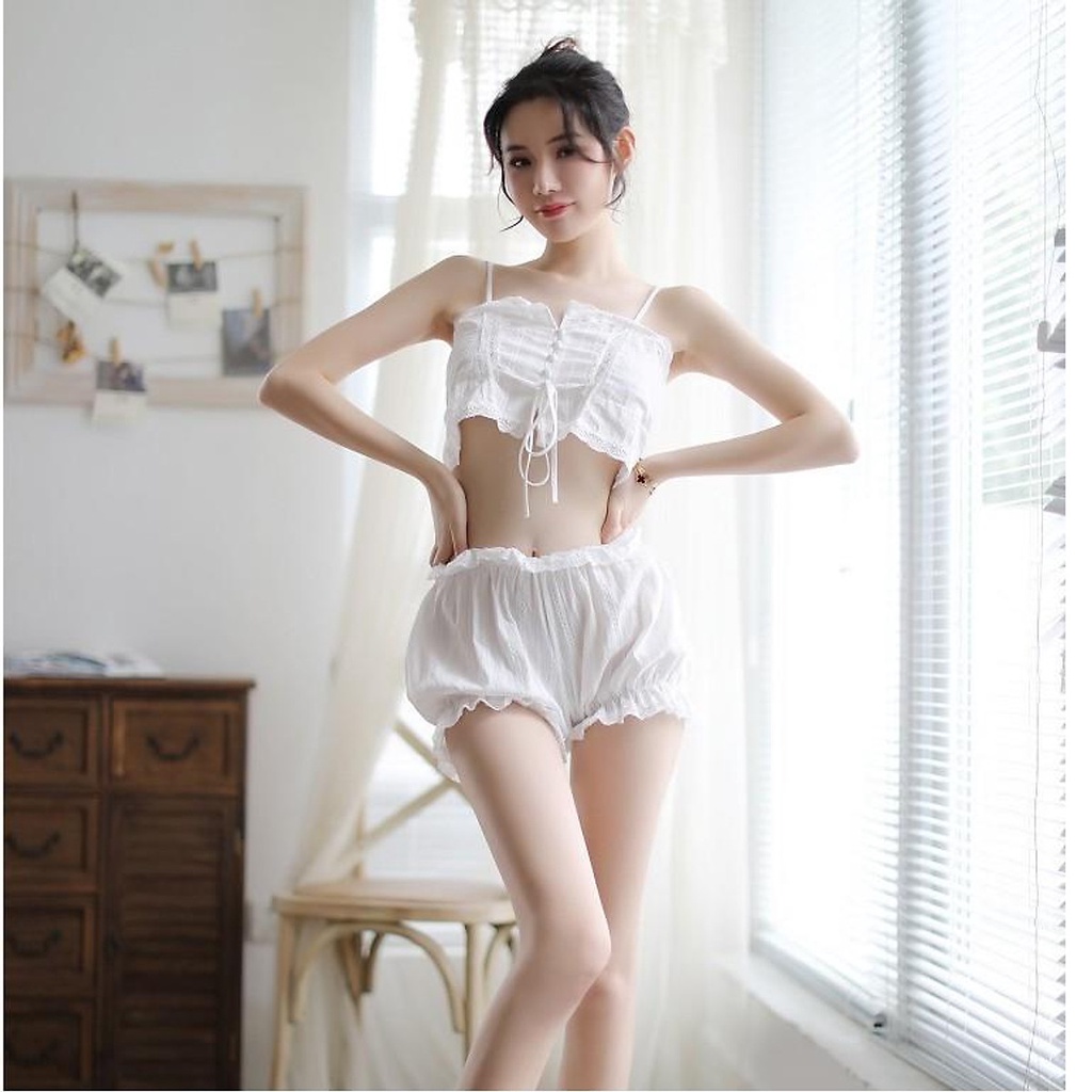 [HCM] HALLOWEEN COSPLAY - Bộ đồ ngủ croptop quần ngắn áo 2 dây vải cotton siêu mát | BigBuy360 - bigbuy360.vn