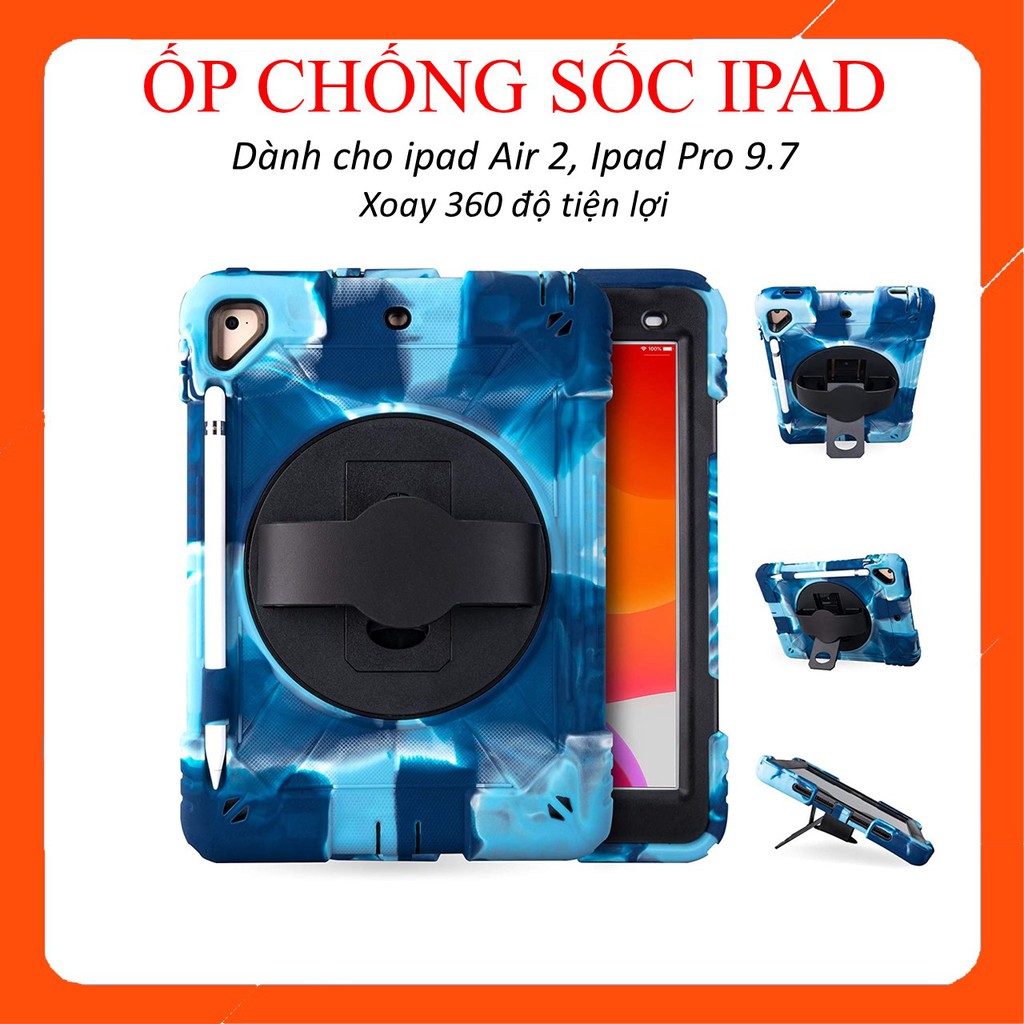 Ốp lưng ipad 9.7 Xoay được 360 dùng cho Ipad Air 2 / Pro 9.7 NX4 | BigBuy360 - bigbuy360.vn